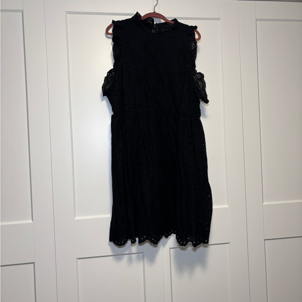 Chic Soul Black Eyelet Mini Dress